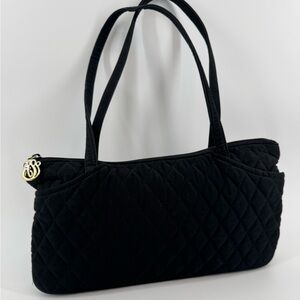 VERA BRADLEY QUILTED HANDBAG CLASSIC
BLACK MICROFIBER INNER/ OUTER POCKETS